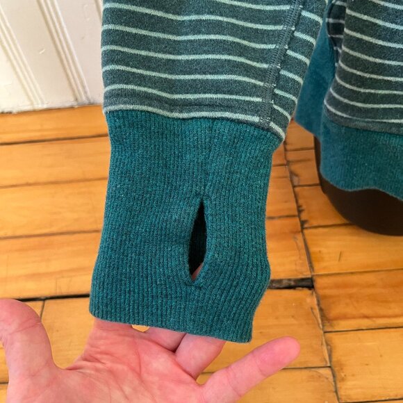 Lululemon Scuba Hoodie Classic Heather Emerald Green Stripe, Size 8 - Picture 6 of 12